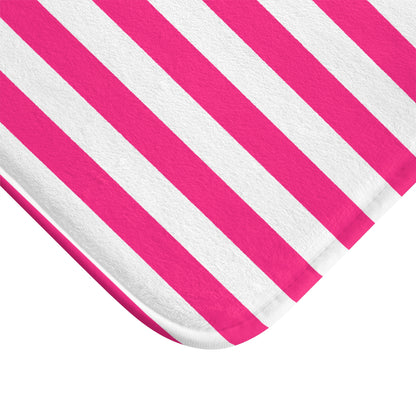 Pink Stripe Bath Mat Pink Bathroom Mat