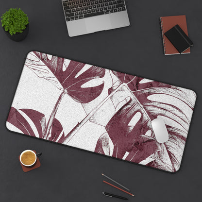 Monstera Leaf Mauve Desk Pad