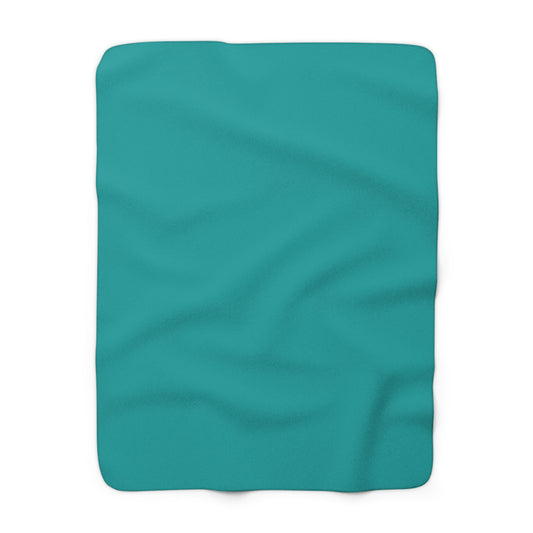 Deep Aqua Sherpa Fleece Blanket Cozy Plush Throw 3 Sizes Soft Warm Blanket