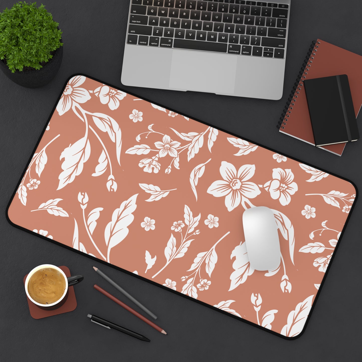Terracotta Floral Desk Pad (12x18, 12x22 or 16x32)