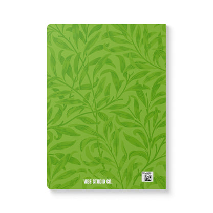 Muted Lime Leaves A5 Lined Journal Minimal Botanical Notebook | Coordinated Collection