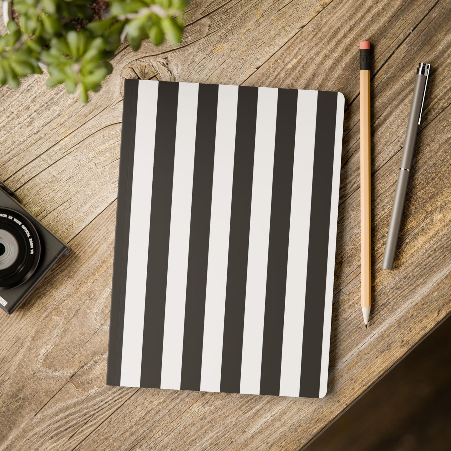 Black Stripe A5 Lined Journal, 100 or 200 pages
