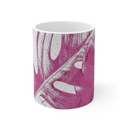 Monstera Leaf Lilac Wine Mug