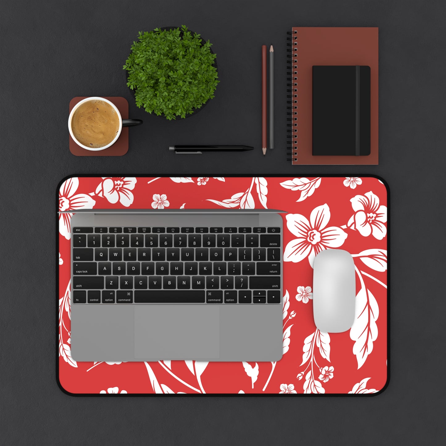 True Red Floral Desk Pad (12x18, 12x22 or 16x32)
