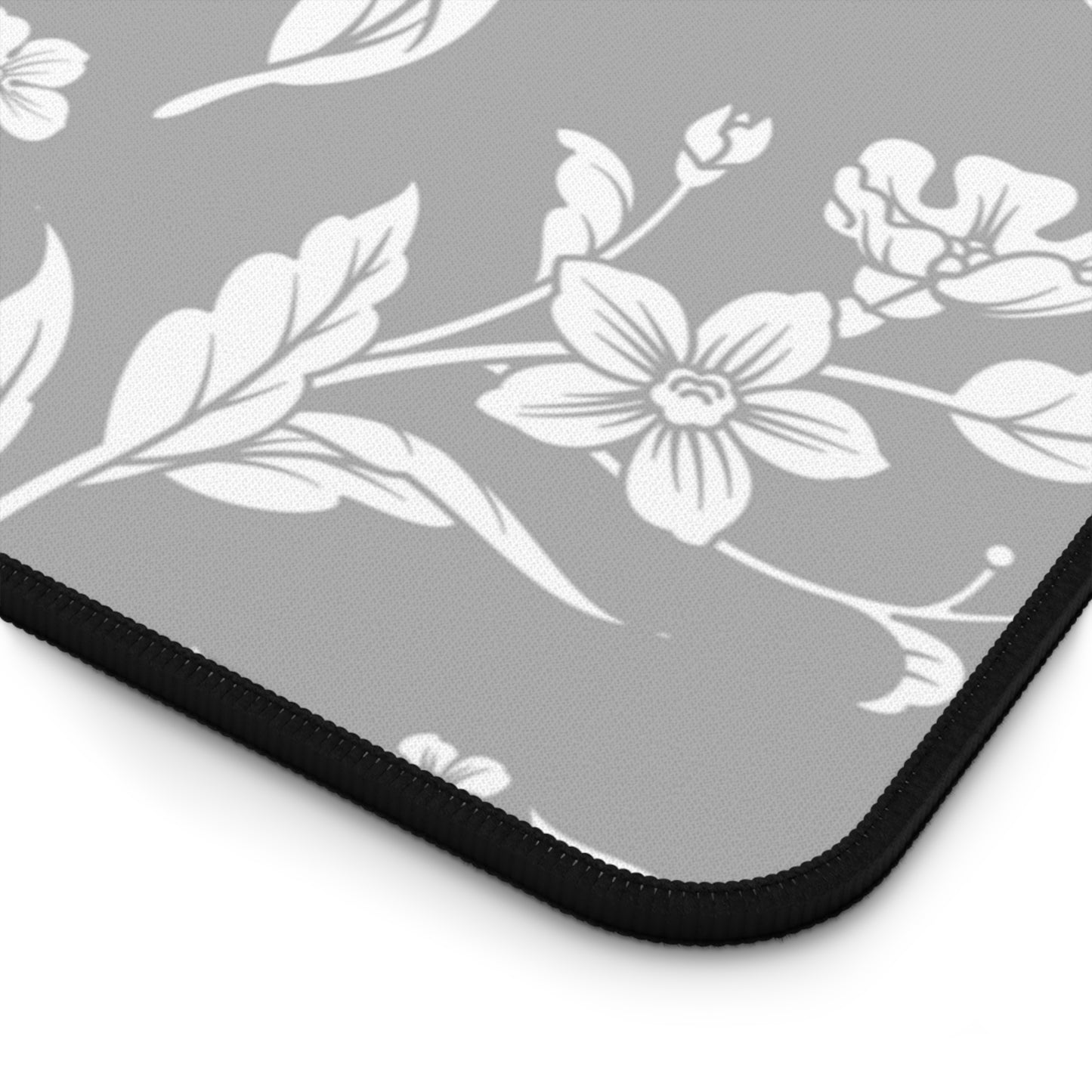 Grayscale Floral Desk Pad (12x18, 12x22 or 16x32)