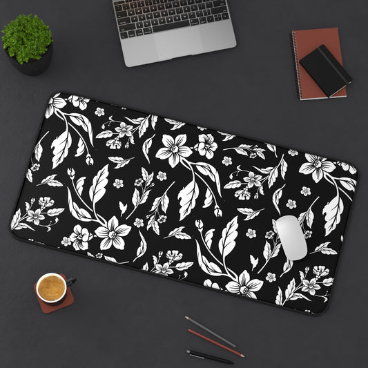 Black Floral Desk Pad (12x18, 12x22 or 16x32)
