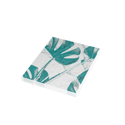 Monstera Leaf Deep Aqua Postcards