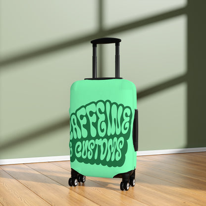 Caffeine and Customs Luggage Cover Travel Suitcase Cover