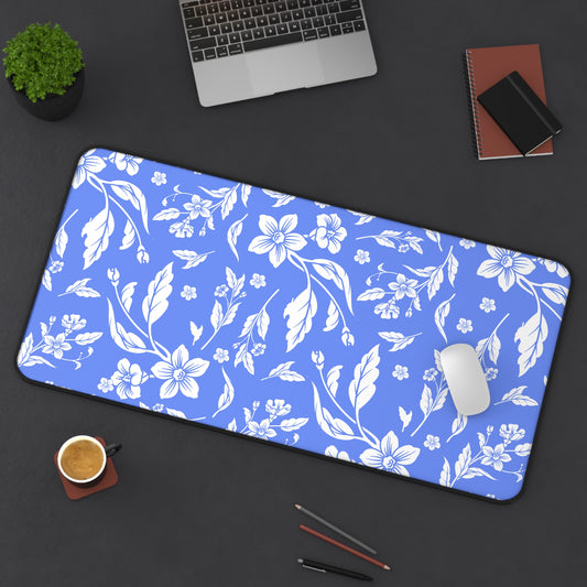 Periwinkle Floral Desk Pad (12x18, 12x22 or 16x32)