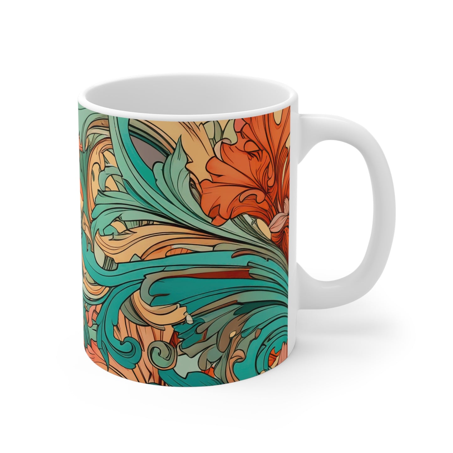 Coral Flourish Mug Coordinated Collection