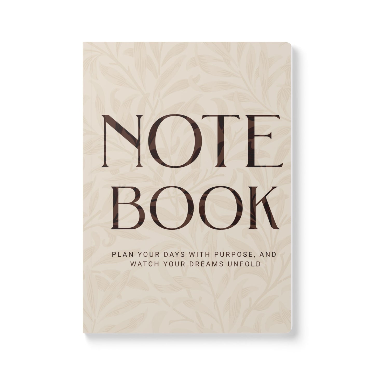 Latte Cream Leaves A5 Lined Journal Minimal Botanical Notebook | Coordinated Collection