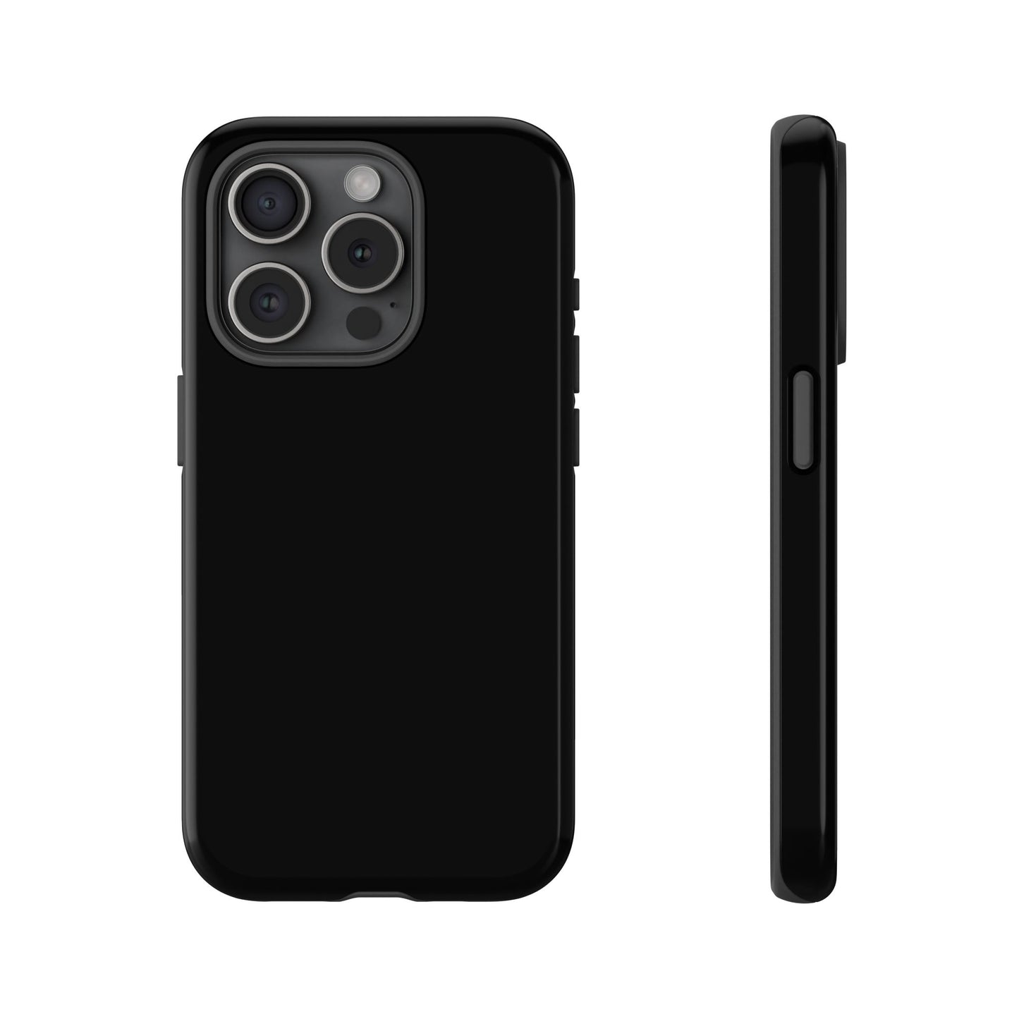 Black Tough Cell Phone Case Matte or Glossy Protective Case iPhone Samsung