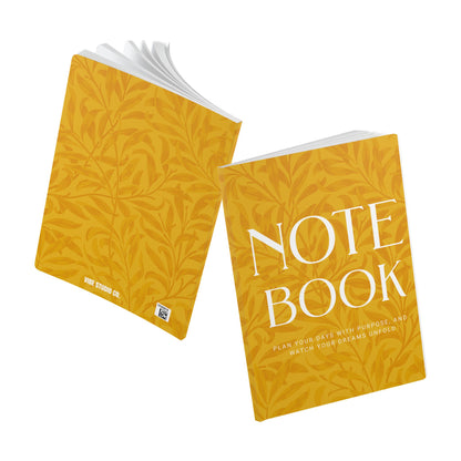 Honey Yellow Leaves A5 Lined Journal Minimal Botanical Notebook | Coordinated Collection