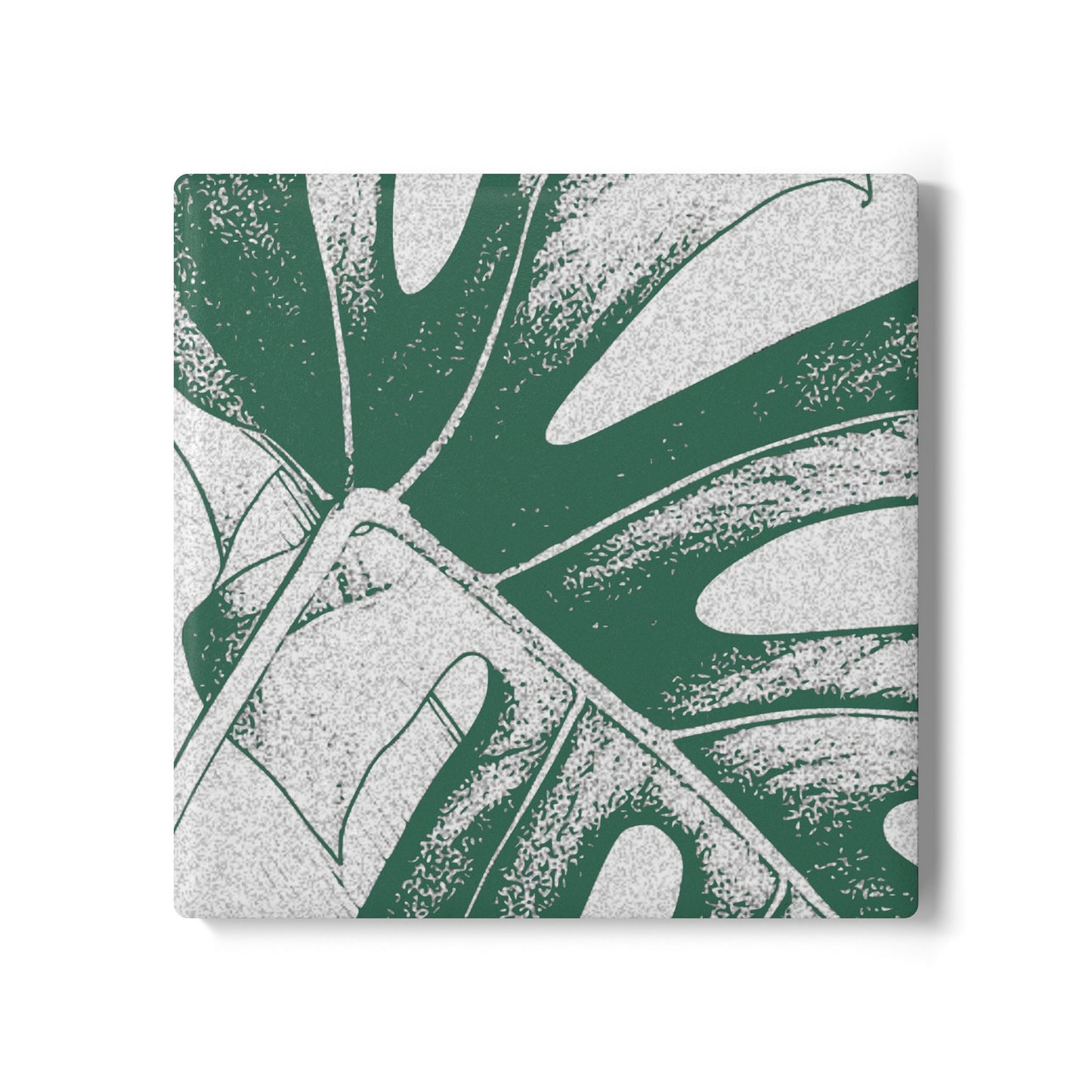 Monstera Leaf Green Ceramic Coaster Botanical Drink Coaster