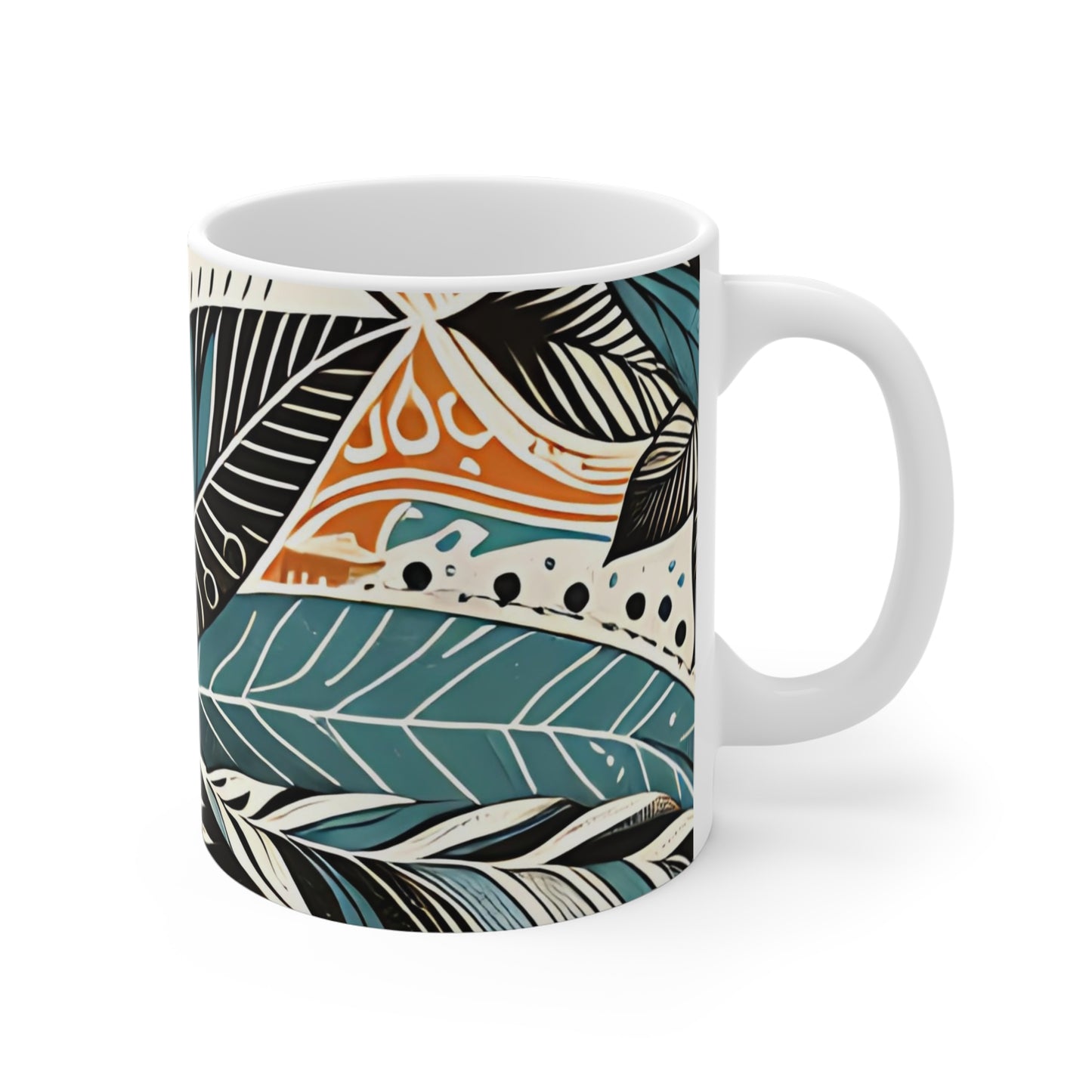 Botanical Leaves Blue Mug