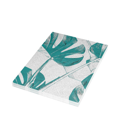 Monstera Leaf Deep Aqua Postcards