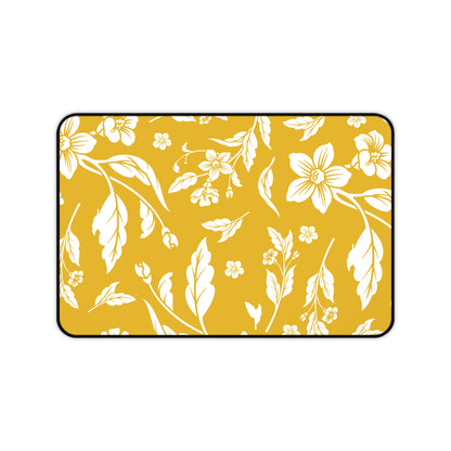 Honey Yellow Floral Desk Pad (12x18, 12x22 or 16x32)