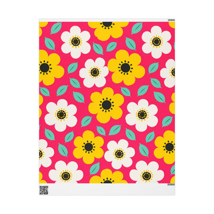 Happy Flower Wrapping Paper Retro Daisy Gift Wrap