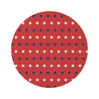 Red, White and Blue Stars Round Rug 60 Inch Patriotic Area Rug