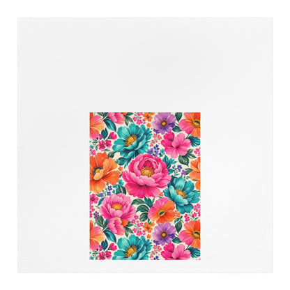 Dreamy Floral Cotton Tea Towel 28 x 28 Floral Kitchen Towel