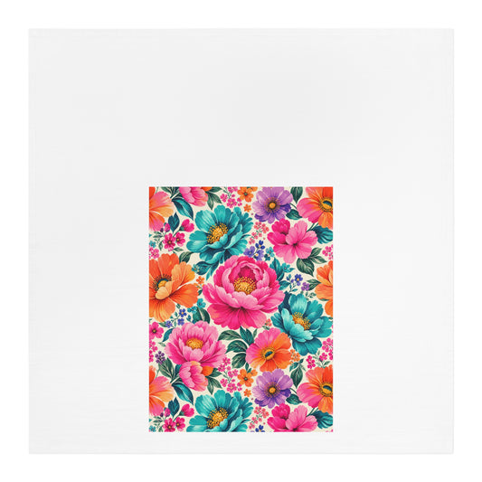 Dreamy Floral Cotton Tea Towel 28 x 28 Floral Kitchen Towel