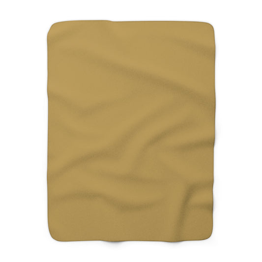 Muted Gold Sherpa Fleece Blanket Cozy Plush Throw 3 Sizes Soft Warm Blanket