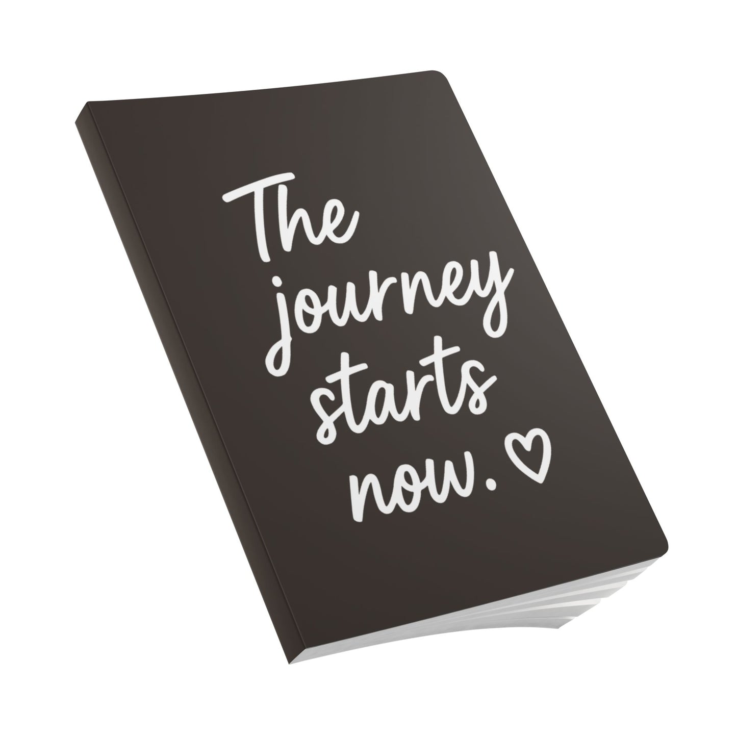 Muted Charcoal The Journey Starts Now A5 Lined Journal