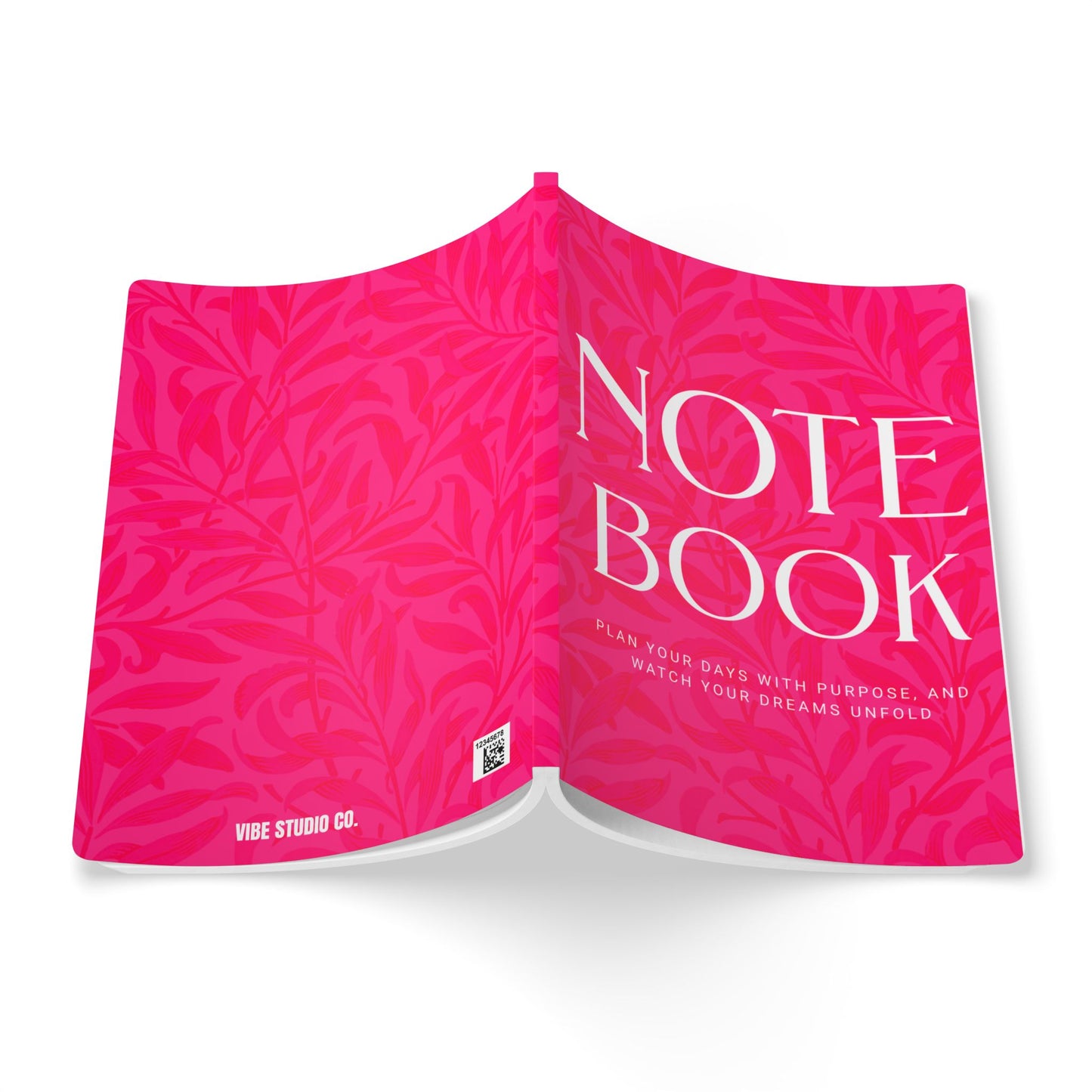 Pink Leaves A5 Lined Journal Minimal Botanical Notebook | Coordinated Collection