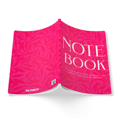 Pink Leaves A5 Lined Journal Minimal Botanical Notebook | Coordinated Collection