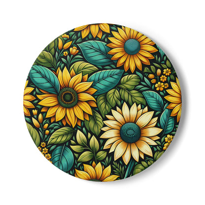 Sunflower Grove Ceramic Coaster Botanical Drink Coaster