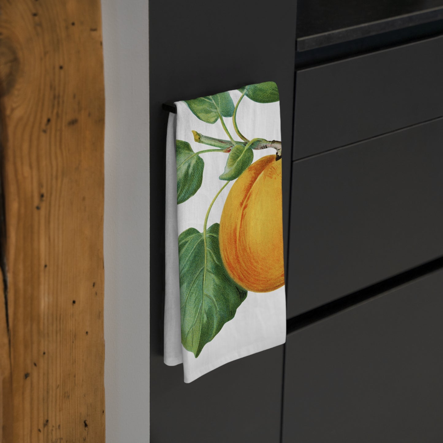 Peach Kitchen Tea Towel Cotton Dish Towel Fruit Design Decorative Towel