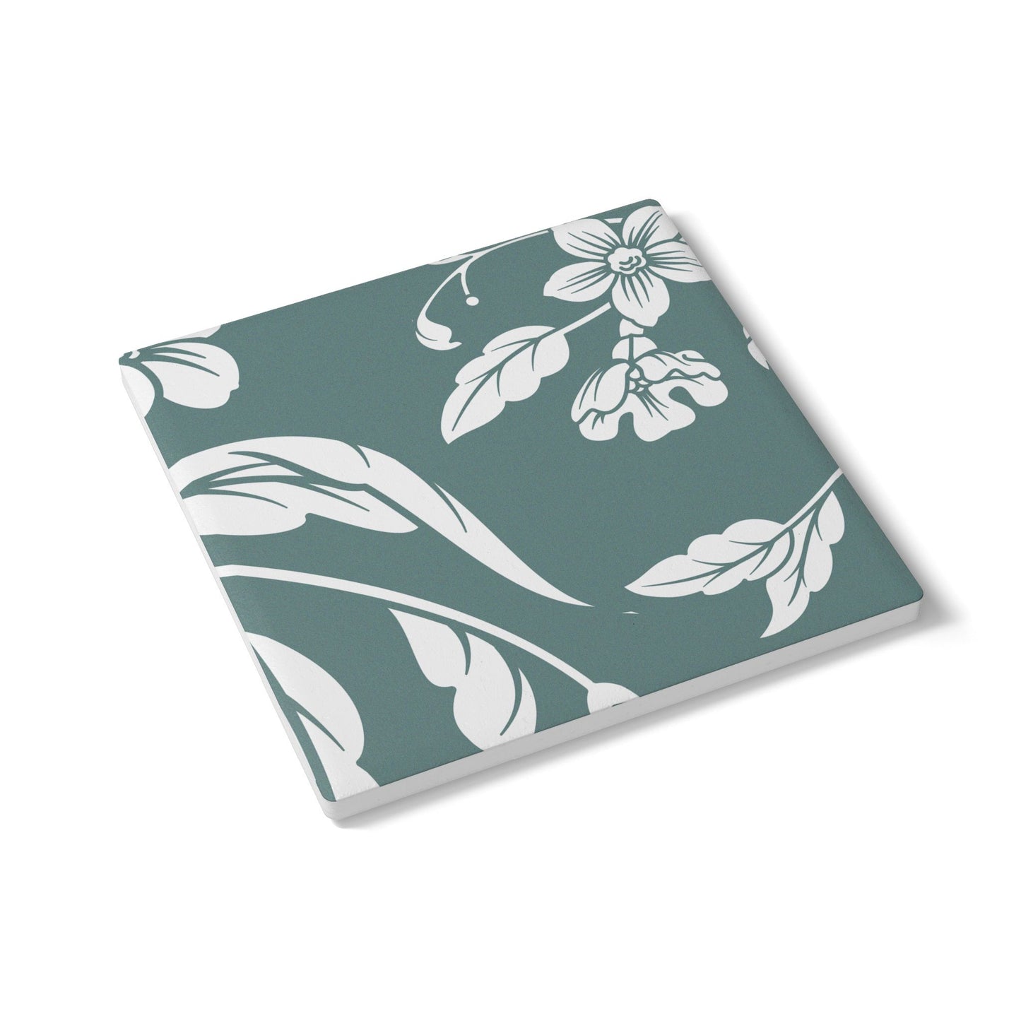 Dusty Blue Floral Ceramic Coaster Coordinated Collection