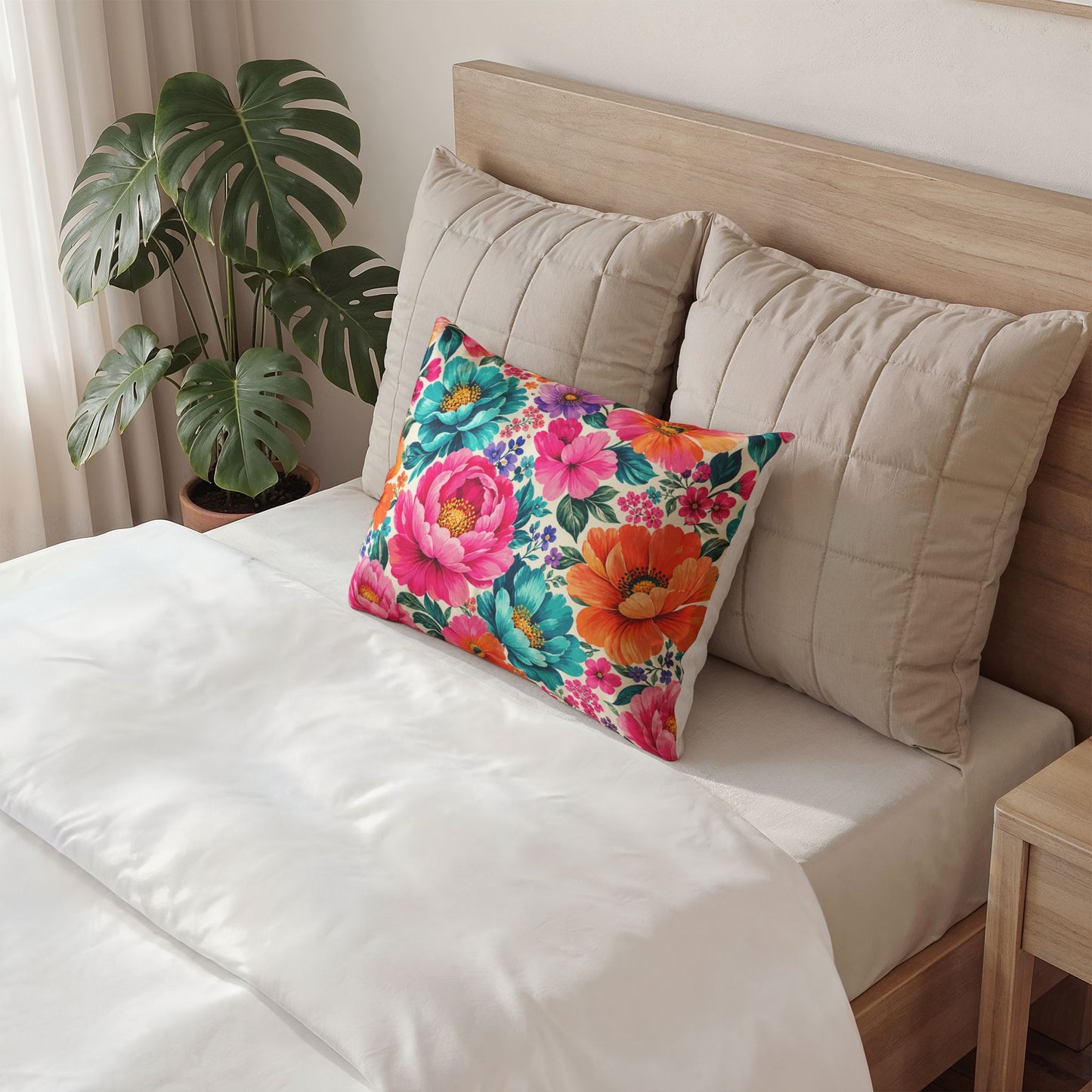 Dreamy Floral Cotton Pillow Sham 26 x 20 Floral Bedding