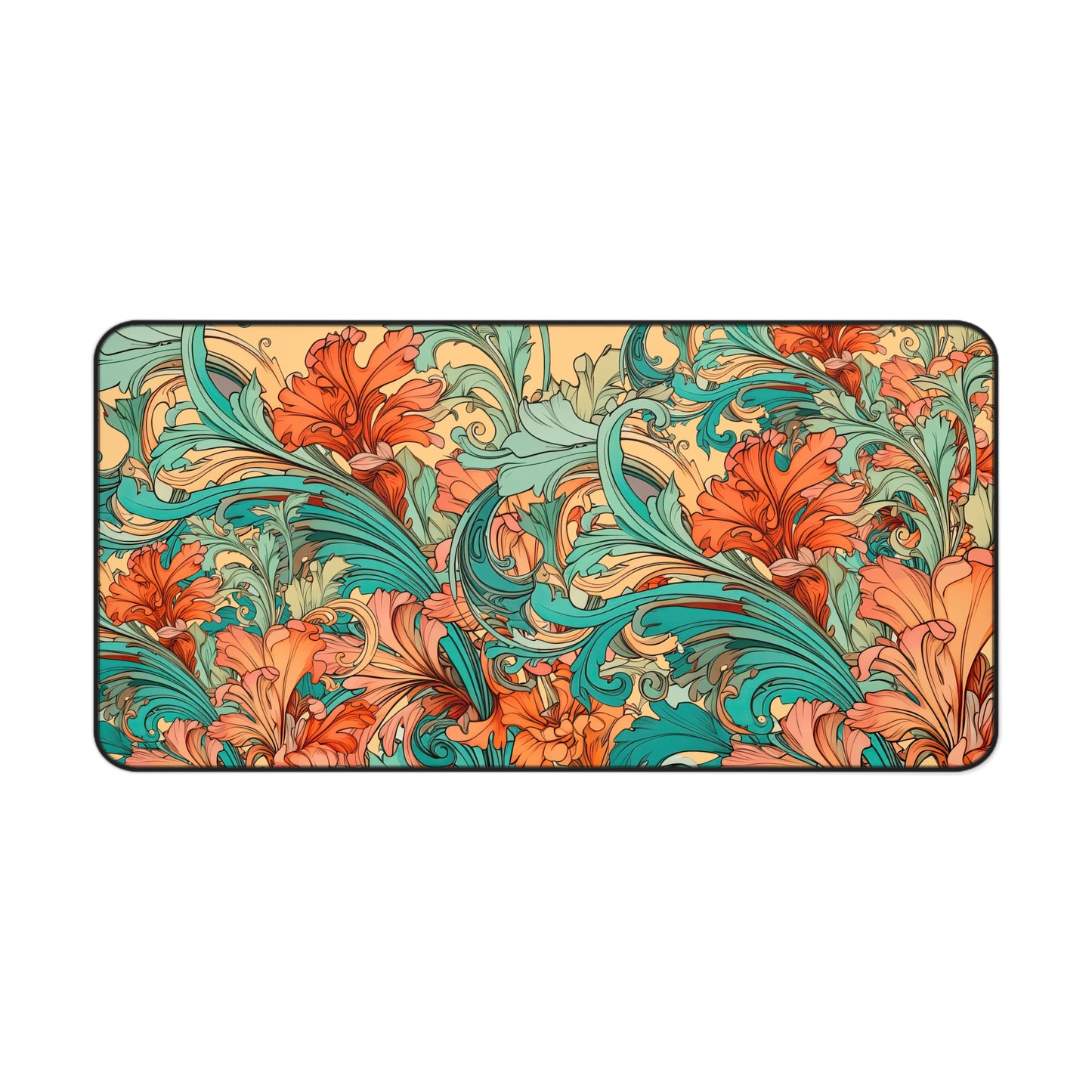Coral Flourish Desk Mat Extended Mouse Pad (12x18, 12x22, 16x32)