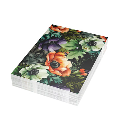 Decorated Floral Postcards Botanical Floral Postcard Set