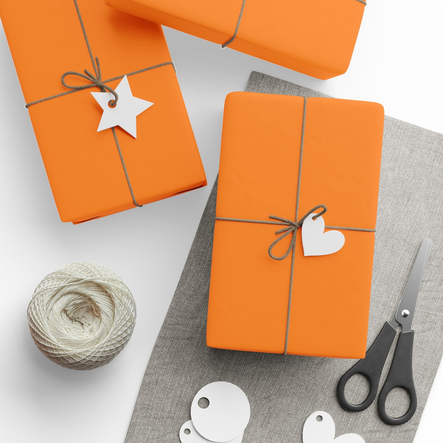 Tangerine Wrapping Paper Matte or Glossy Gift Wrap 3 Sizes Fine Art Paper