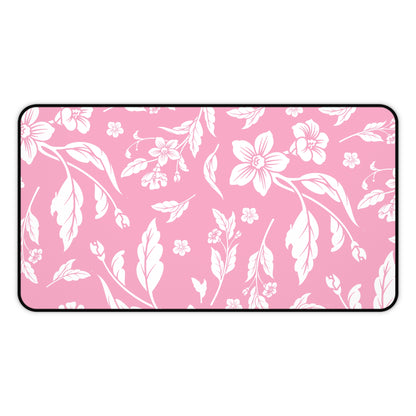 Light Pink Floral Desk Pad (12x18, 12x22 or 16x32)