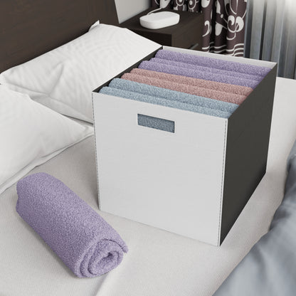 White Felt Storage Box Foldable Organizer Bin Home Storage Basket