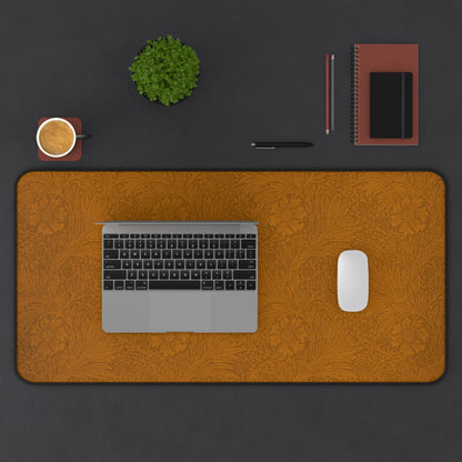 Saddle Tan Floral Desk Mat (12x18, 12x22, 16x32)
