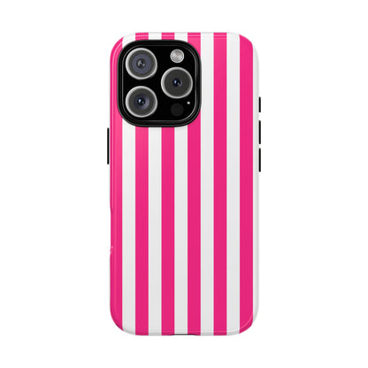 Pink Stripe Tough Phone Case for iphone or Samsung