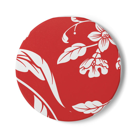 True Red Floral Ceramic Coaster Coordinated Collection