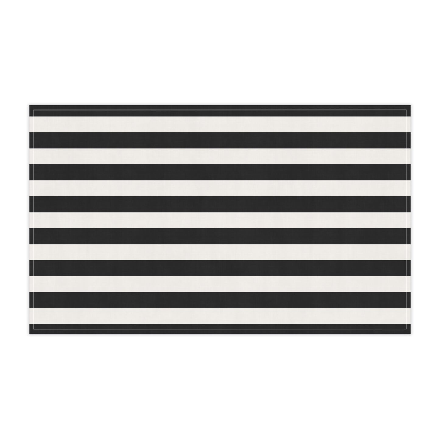Black Stripe Cotton Twill Tea Towel 18 x 30