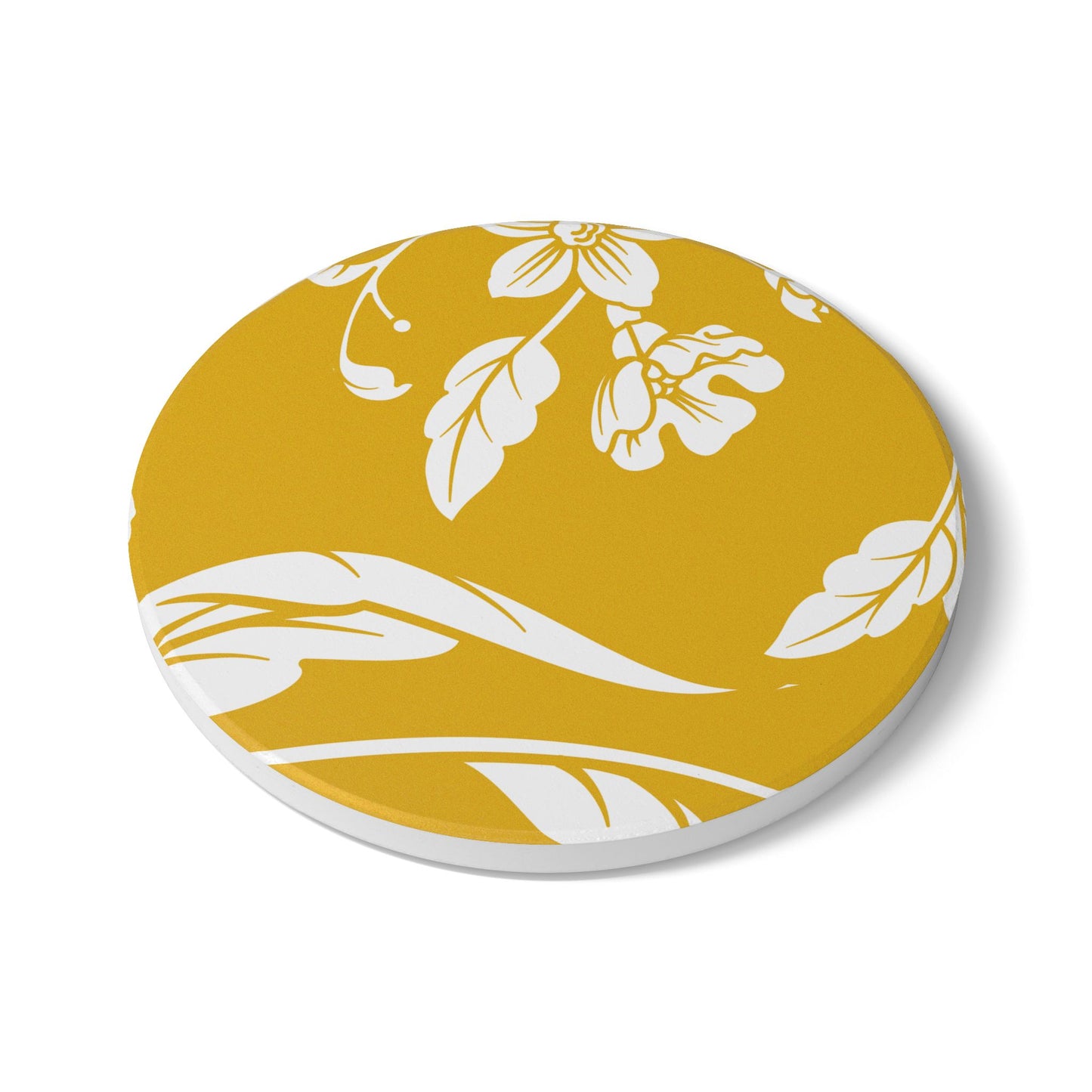 Honey Yellow Floral Ceramic Coaster Coordinated Collection