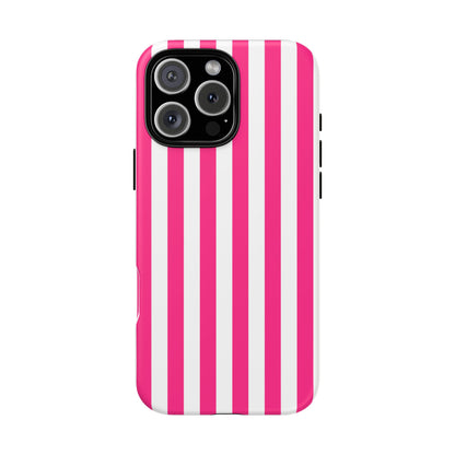 Pink Stripe Tough Phone Case for iphone or Samsung