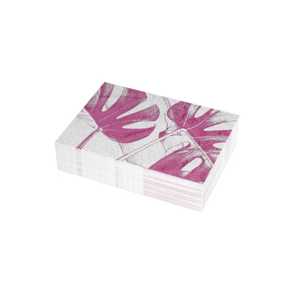 Monstera Leaf Lilac Wine Postcards