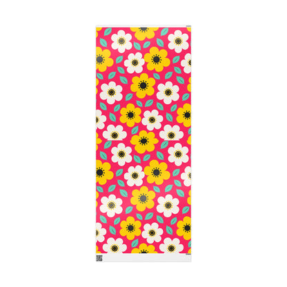 Happy Flower Wrapping Paper Retro Daisy Gift Wrap