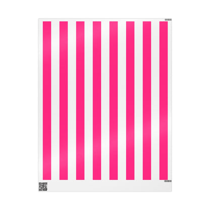 Pink Stripe Wrapping Paper, Matte or Glossy (3 Sizes)