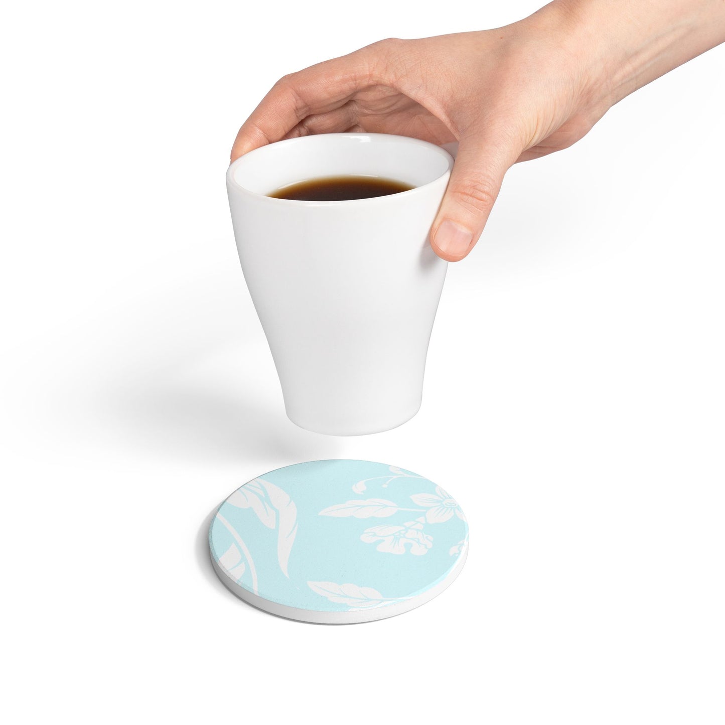 Ocean Blue Floral Ceramic Coaster Coordinated Collection