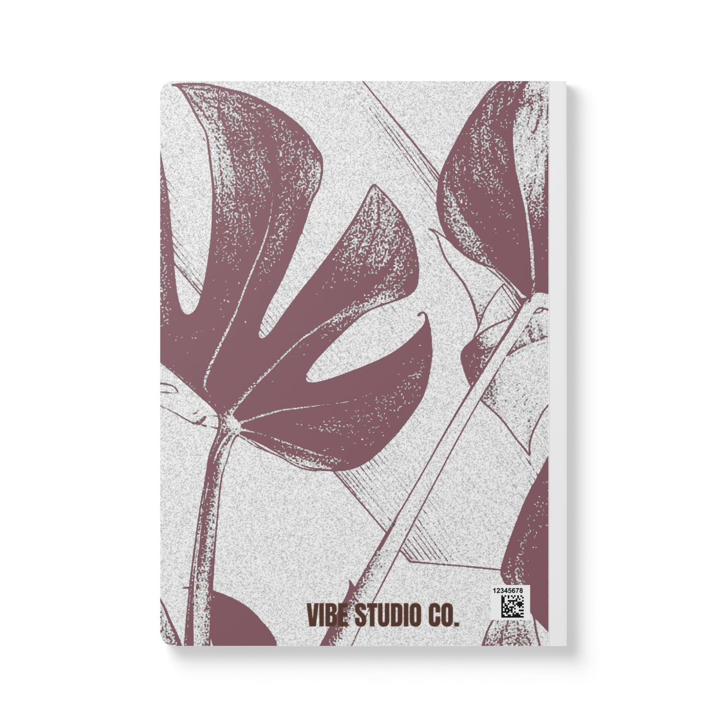 Monstera Leaf Mauve and Cream A5 Lined Journal