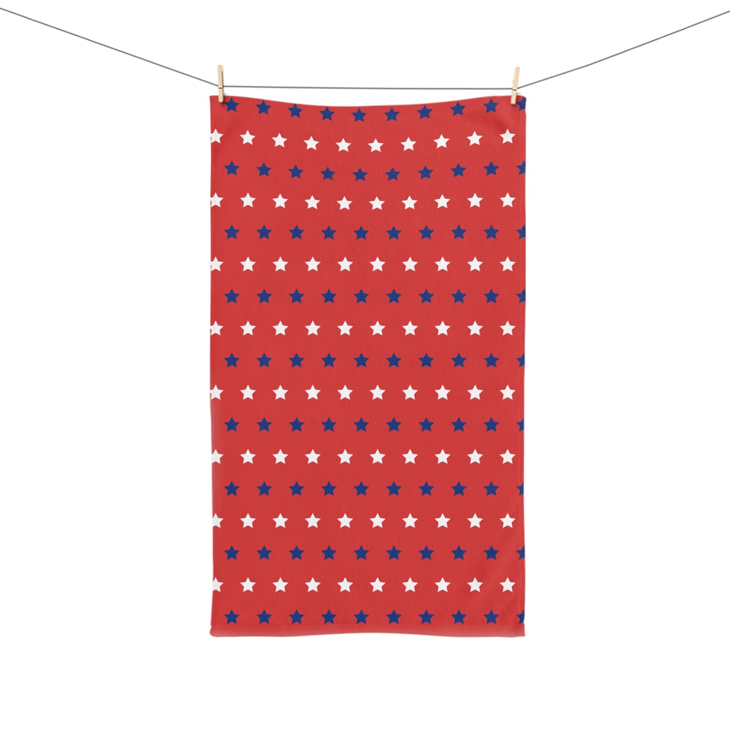 Red, White and Blue Stars Hand Towel Patriotic Bathroom Hand Towel